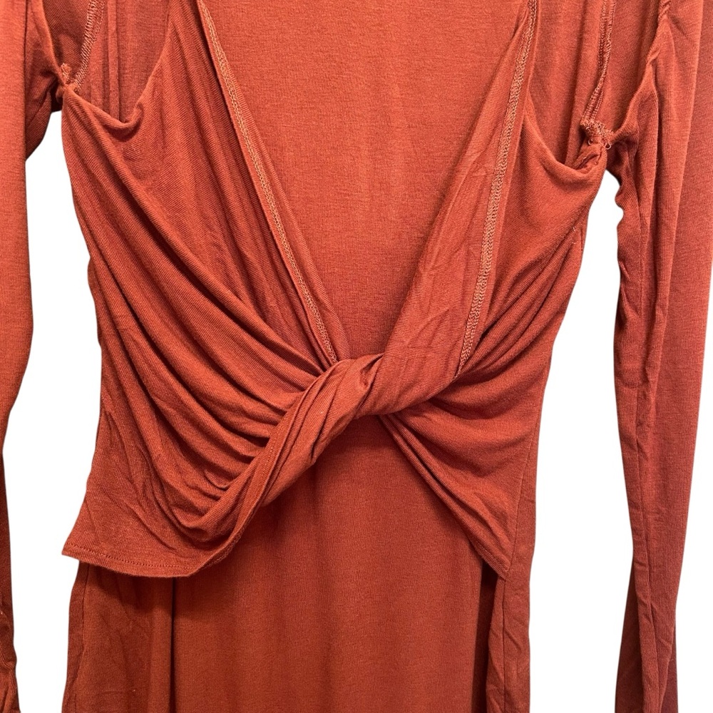 Superdown Cold Shoulder Mini Dress - Rust - Size S - Picture 3 of 6